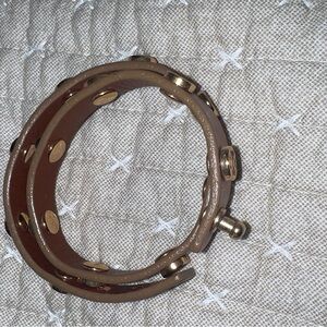 Authentic Tory Burch Bracelet. Brown leather and Gold Women's Bracelet